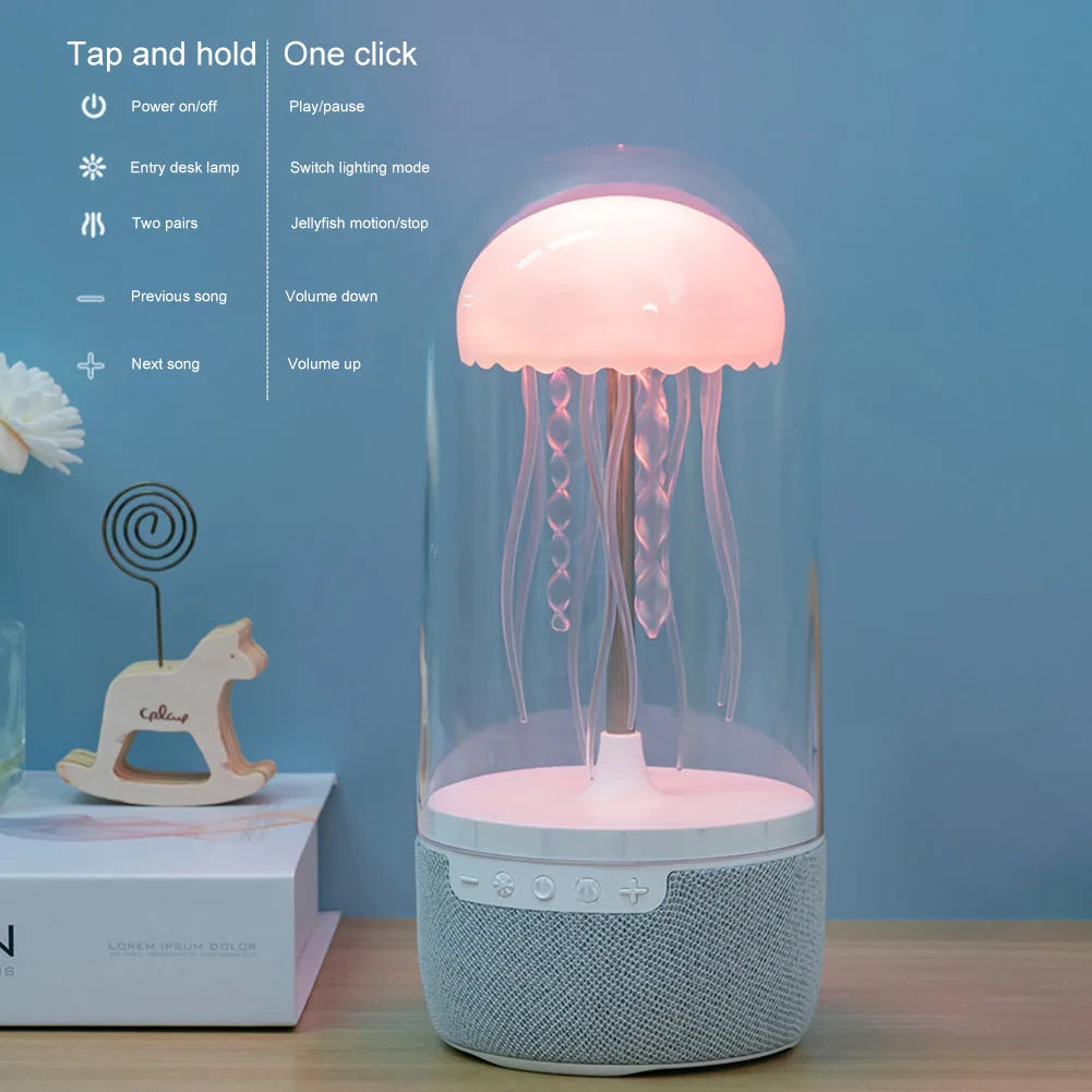 Jellyfish Lamp & Bluetooth Speaker: Color-Changing and HiFi Stereo.